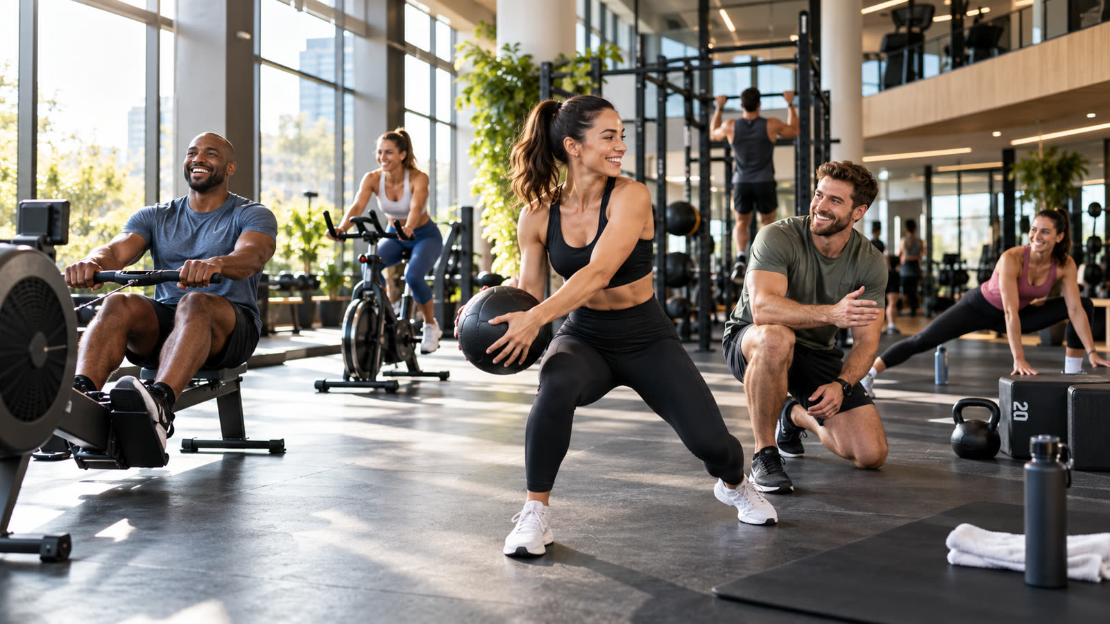 People training together at a Sweat Smiles partner club